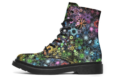 Trippy Constellation Combat Boots Boots YWF Women's Boots Black Sole US 4.5 / EU35