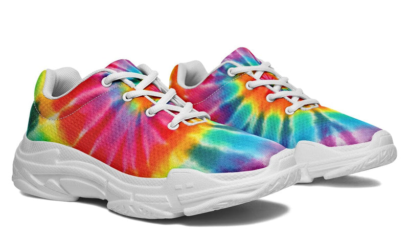 Tye Dye Chunky Shoes Chunkysneakers Electro Threads Women's Chunky Sneakers White Sole US 5.5 / EU36