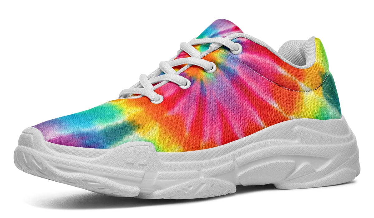 Tye Dye Chunky Shoes Chunkysneakers Electro Threads Women's Chunky Sneakers White Sole US 5.5 / EU36