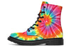 Tye Dye Combat Boots Boots YWF Women's Boots Black Sole US 4.5 / EU35