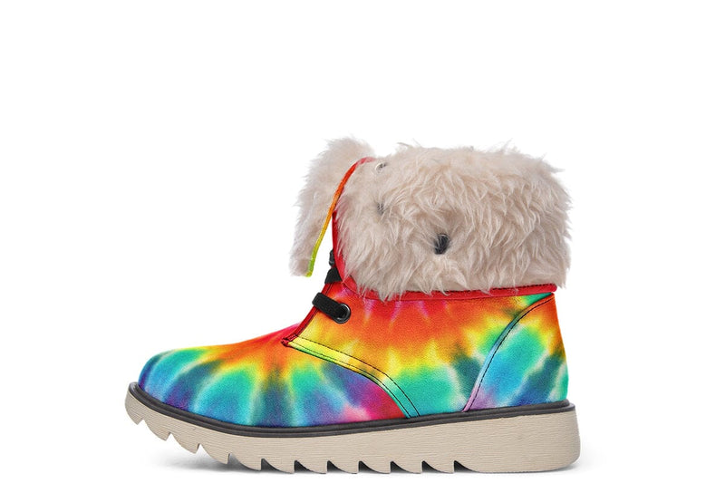 Tye Dye Moon Boots Polarboots Electro Threads Women's Moon Boots Cream White Sole US 4.5 / EU35