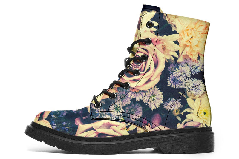 Vintage Flowers Combat Boots Boots YWF 