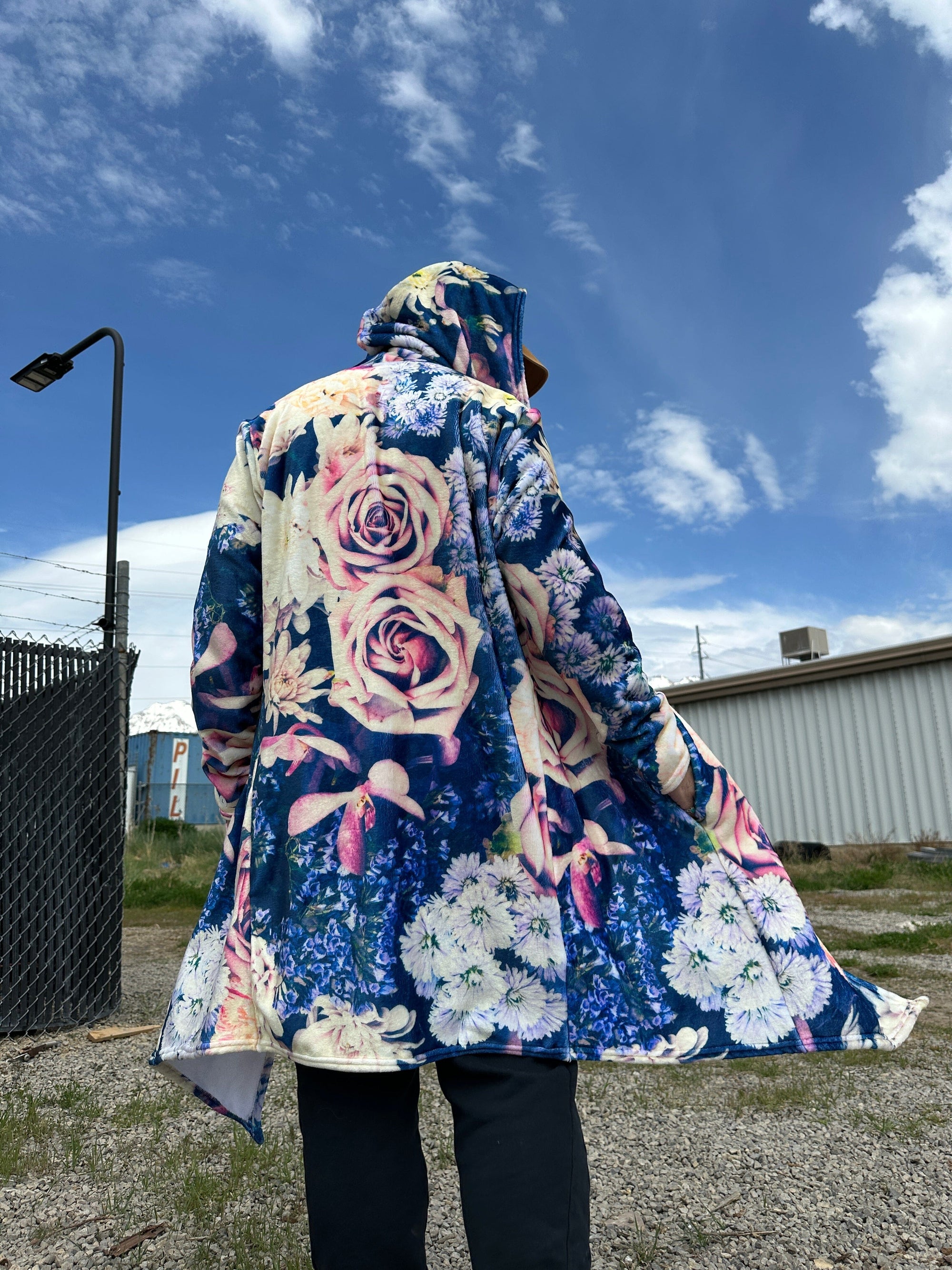 Vintage Flowers Fleece Cloak