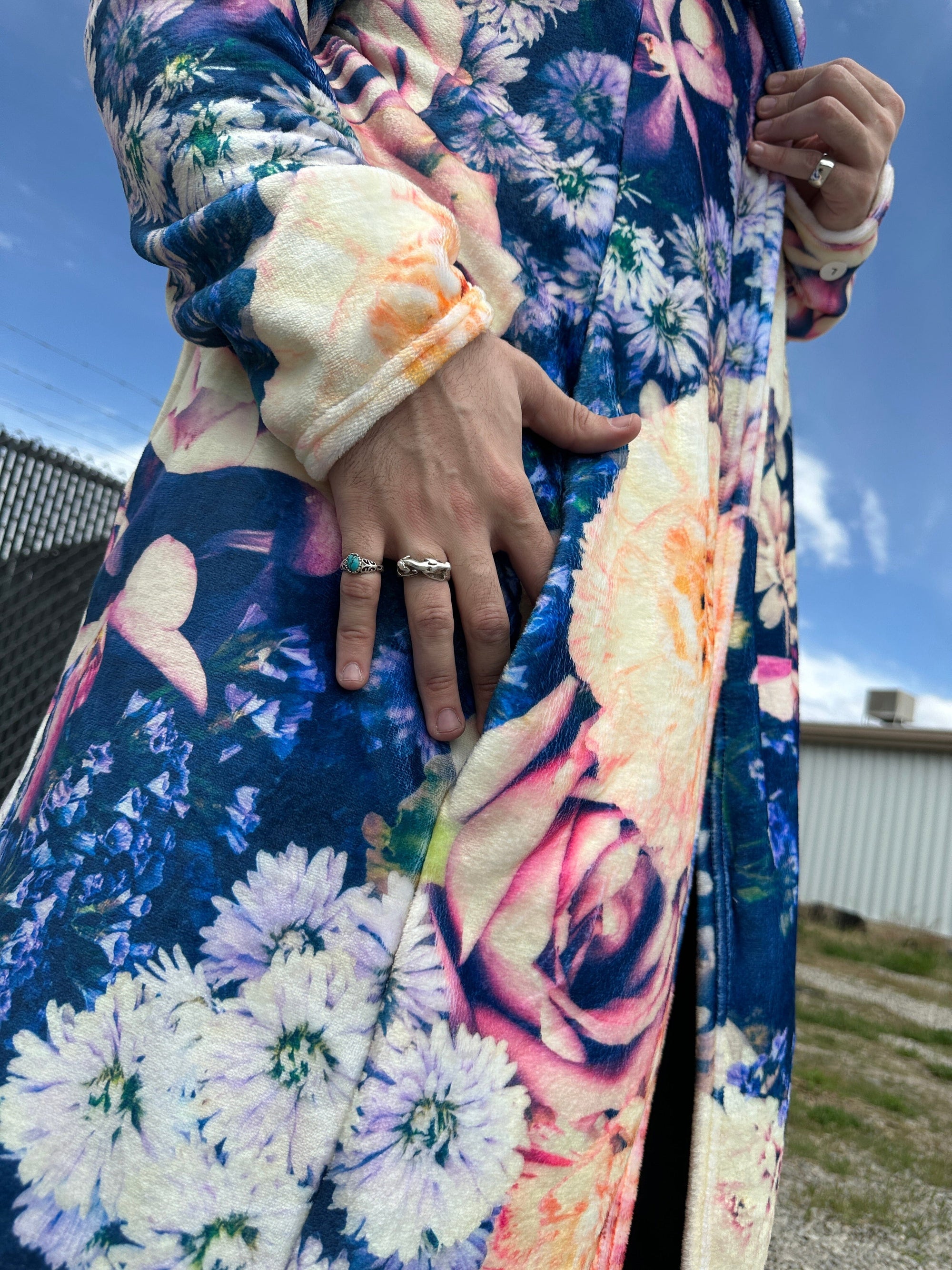 Vintage Flowers Fleece Cloak