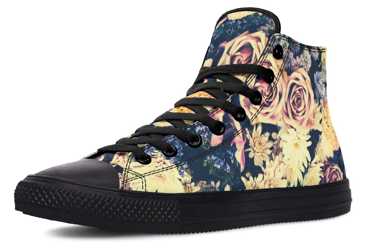 Vintage Flowers High Top Shoes Hightops YWF 