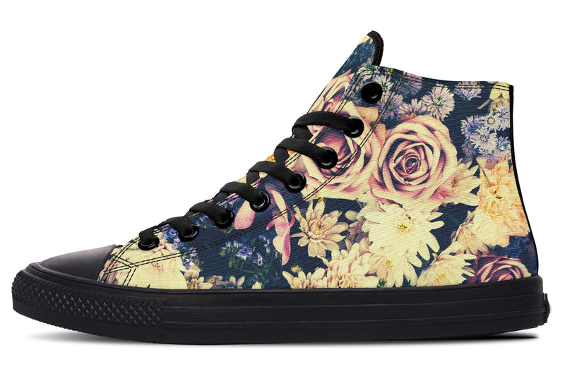 Vintage Flowers High Top Shoes Hightops YWF 