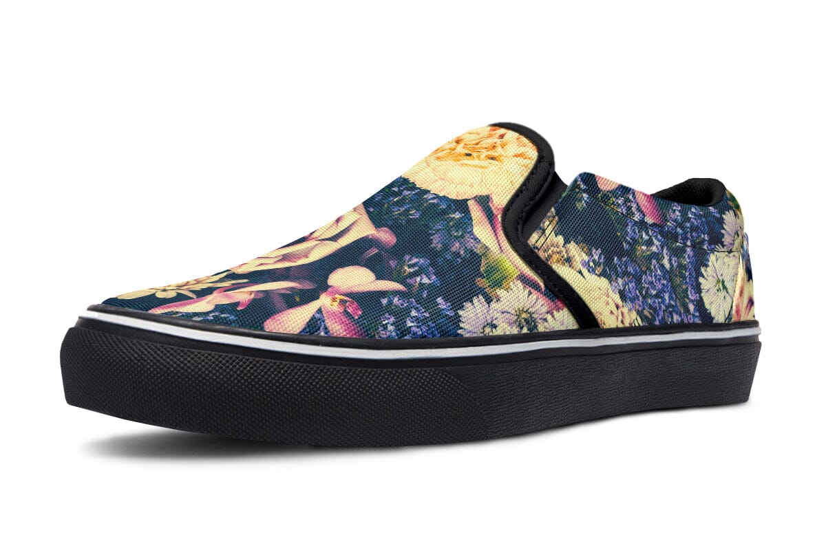 Vintage Flowers Slip on Shoes Slipons Electro Threads 