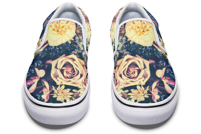 Vintage Flowers Slip on Shoes Slipons Electro Threads