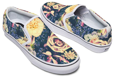 Vintage Flowers Slip on Shoes Slipons Electro Threads