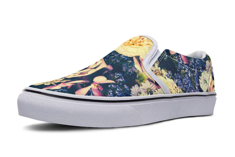 Vintage Flowers Slip on Shoes Slipons Electro Threads 