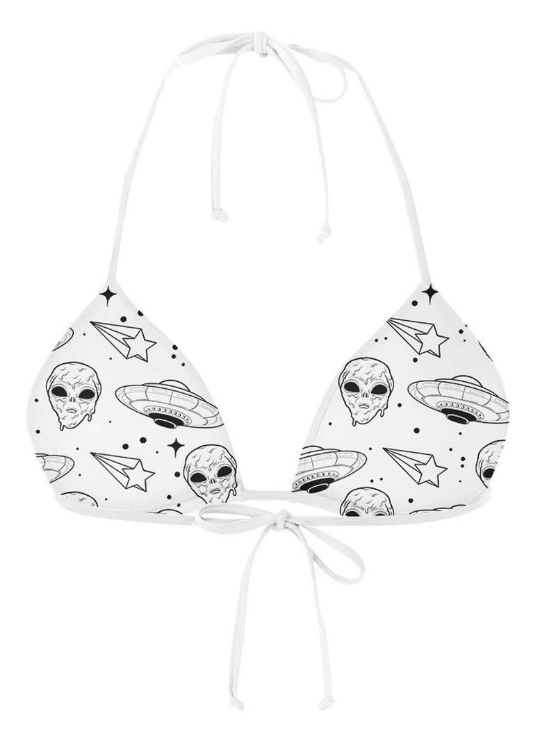Alien Drip (White) Bikini Top Bikini Tops Electro Threads 