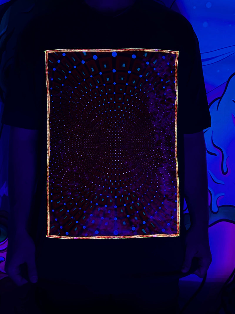All Seeing Torus NeoThreads Unisex Crew T-Shirts Electro Threads XS Velvet Patch 