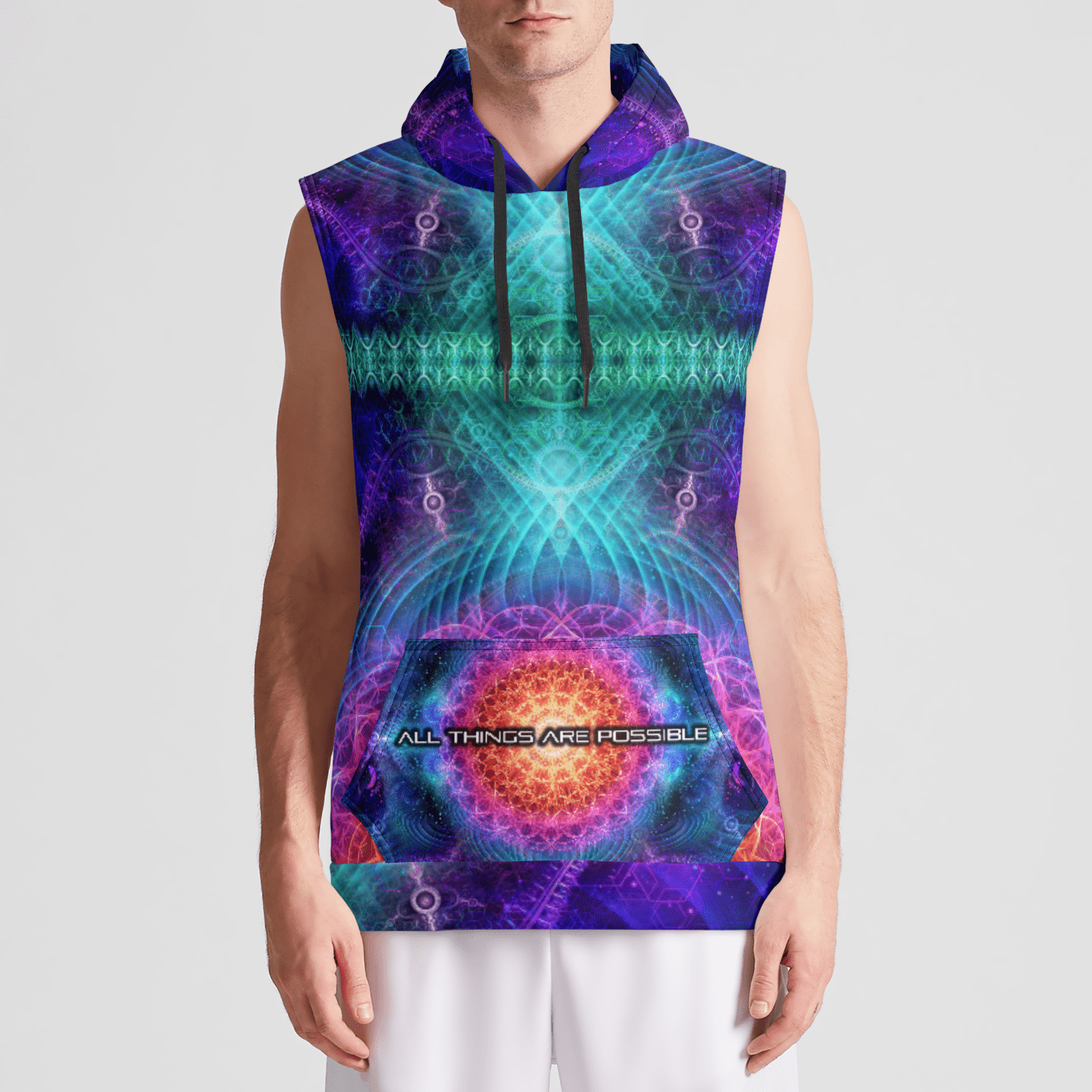 Polyester sales sleeveless hoodie