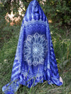 Aqua Glowing Mandala Hooded Blanket Hooded Blanket Electro Threads