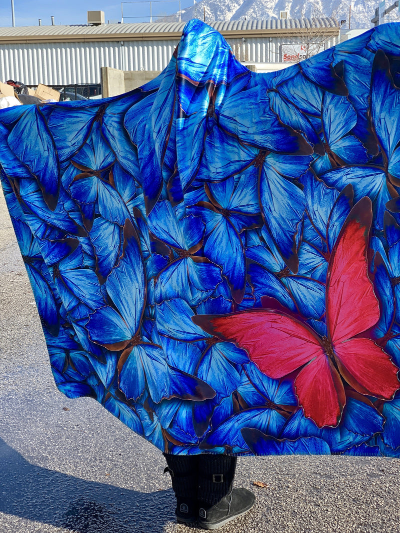 Beautiful Butterfly Hooded Blanket Hooded Blanket Electro Threads 