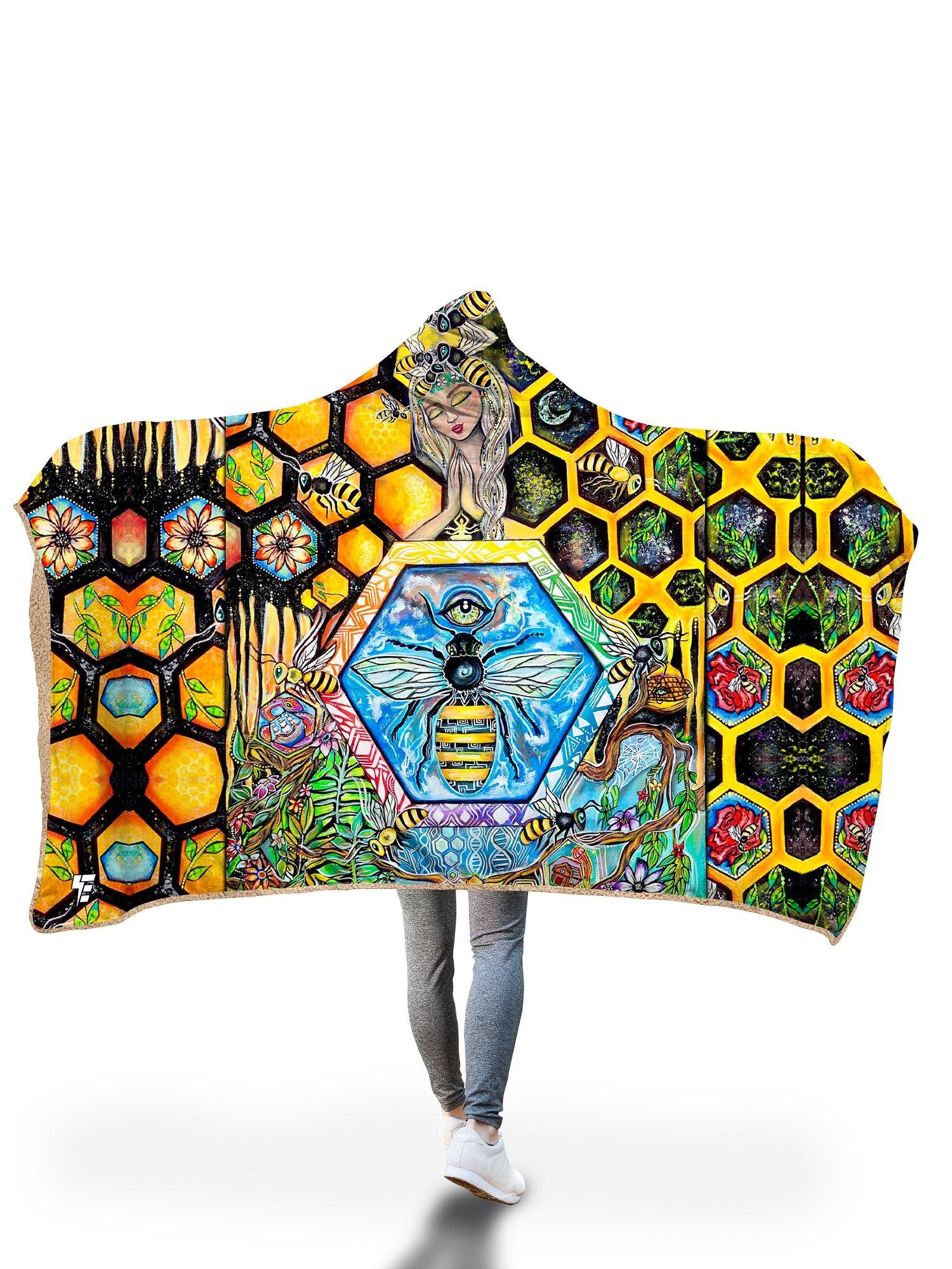Bee Conscious Hooded Blanket Hooded Blanket Electro Threads 