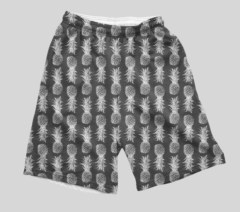 Black and White Pineapple Shorts Mens Shorts T6 