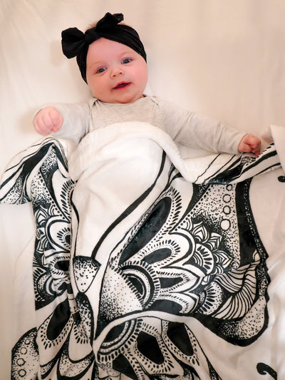 Black Butterfly Baby Blanket Baby Blanket Electro Threads