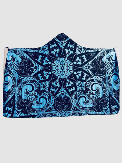 Blue Mandala Hooded Blanket Hooded Blanket Electro Threads