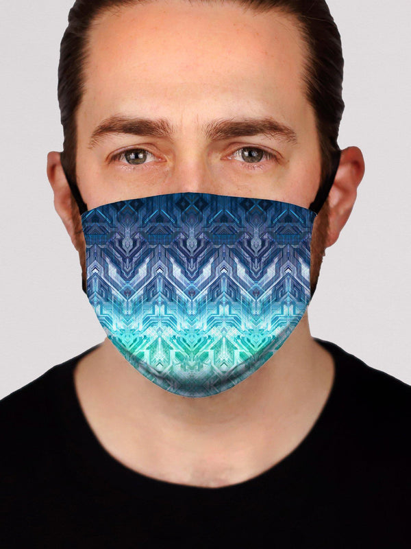 Blue Matrix Face Mask - Electro Threads