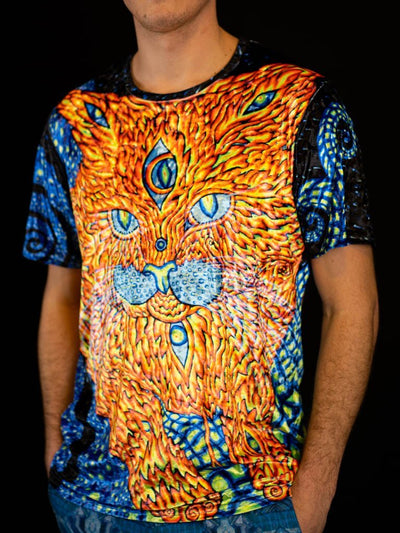 Cat That Brings Love Neon Unisex Crew T-Shirts Electro Threads XS Crushed Velvet