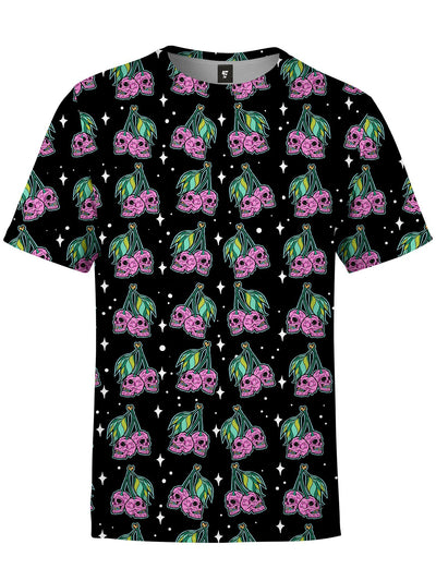 Cherry Skull (Black) Unisex Crew T-Shirts Electro Threads