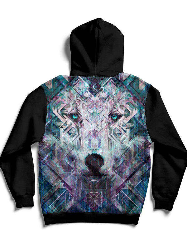 Crystal Wolf Back Panel Unisex Hoodie - Electro Threads