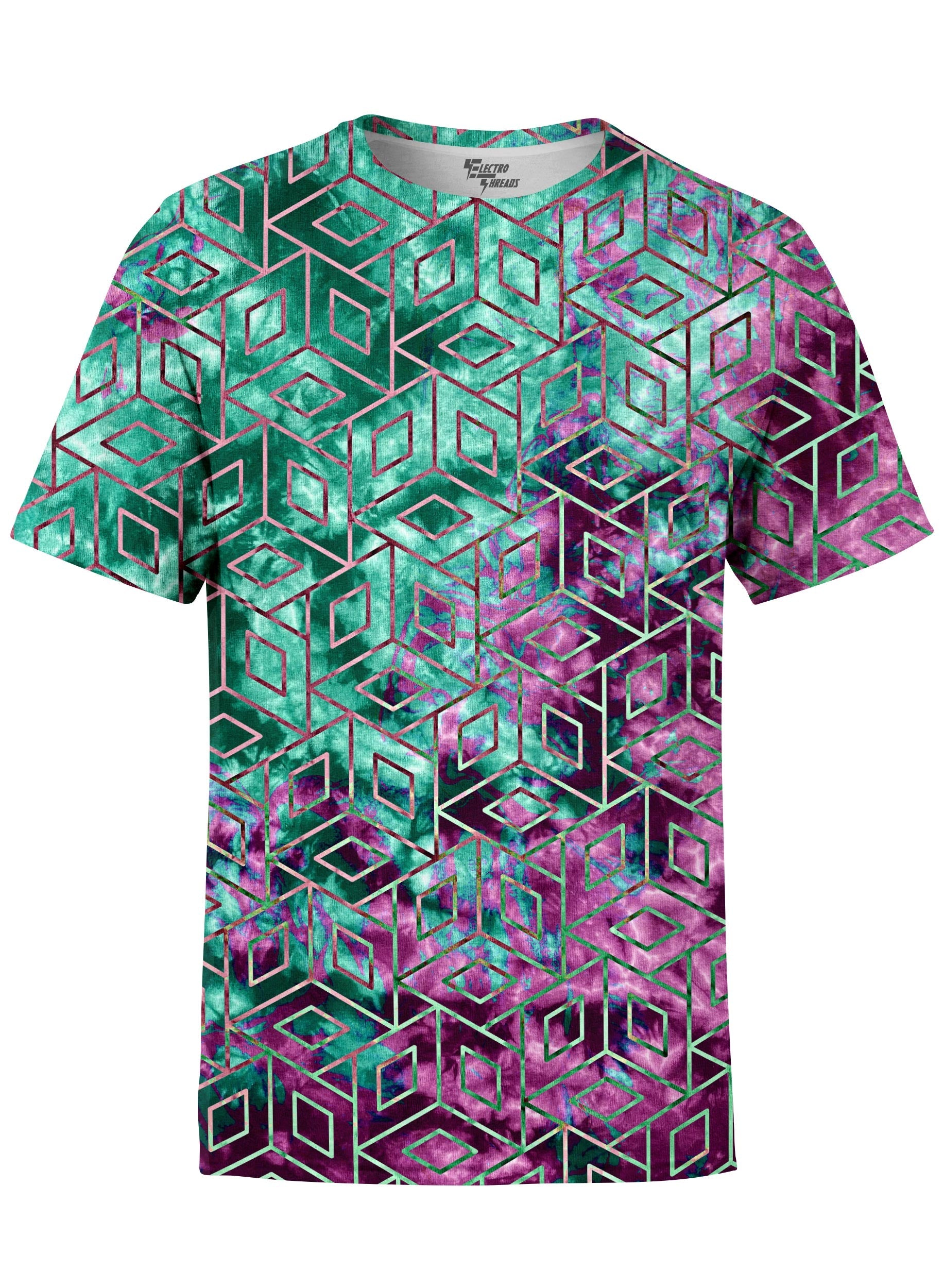 Cubic Nebula Unisex Crew T-Shirts Electro Threads 