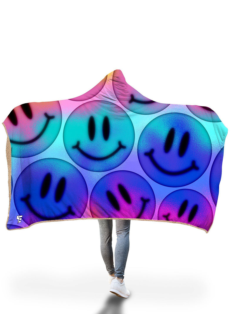 Don't Tell Me To Me To Smile Hooded Blanket Hooded Blanket Electro Threads 
