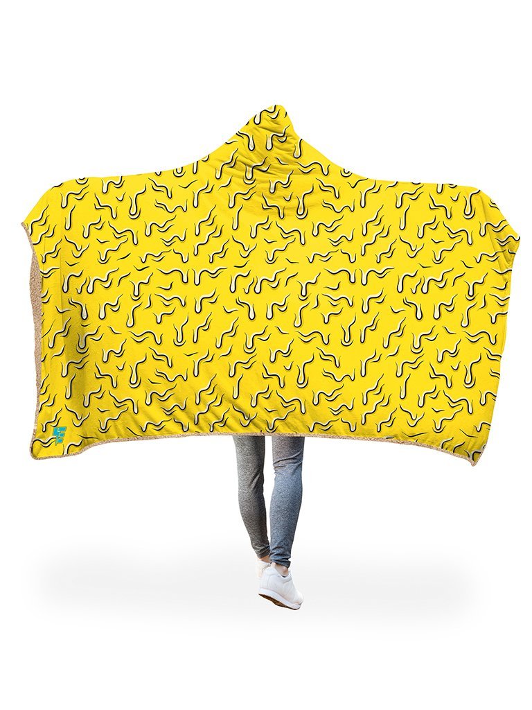 Drag Racing Yellow Hooded Blanket