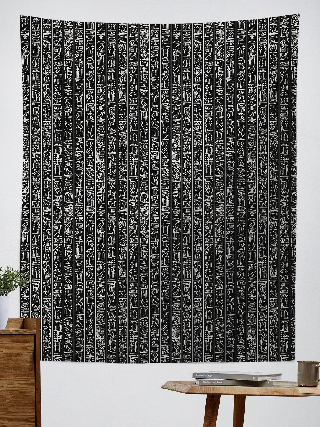 Egyptian Glyphs (Black) Tapestry Tapestry Electro Threads 