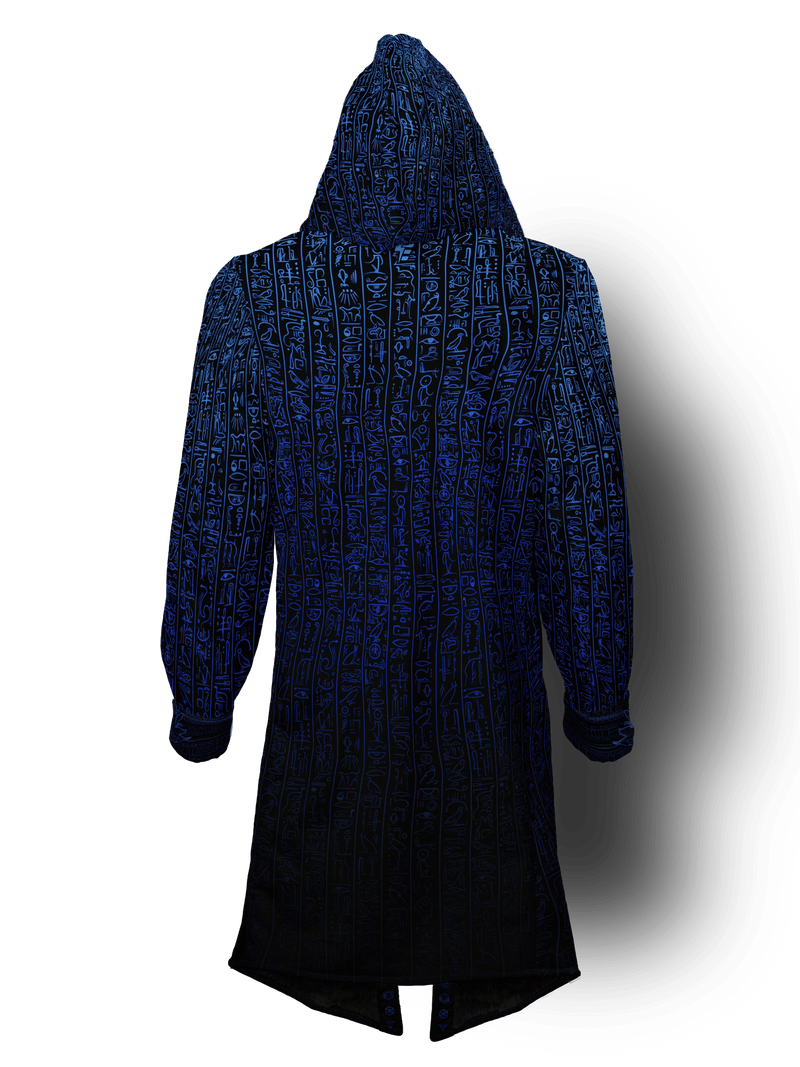 Egyptian Glyphs (Blue) Cyber Cloak Cyber Cloak Electro Threads Long Sleeve-No Bag XX-Small Black Sherpa