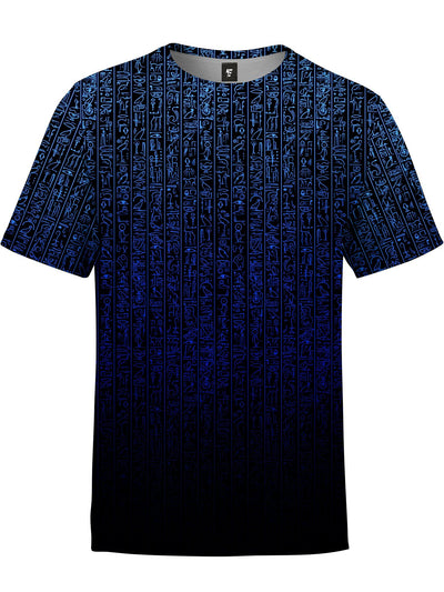 Egyptian Glyphs (Blue) Unisex Crew T-Shirts Electro Threads