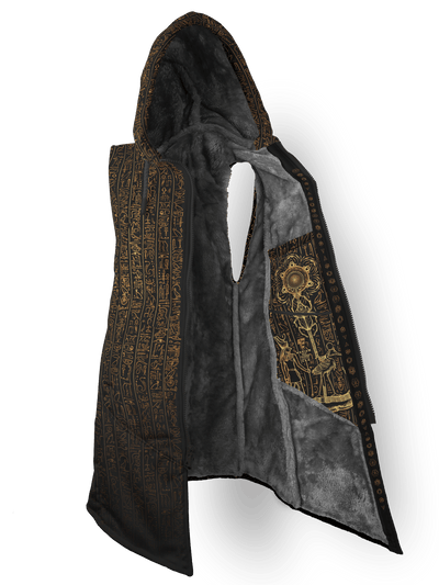 Egyptian Glyphs (Faded Gold) Cyber Cloak Cyber Cloak TCG Sleeveless-No Bag XX-Small Cosmic Fur (Grey)