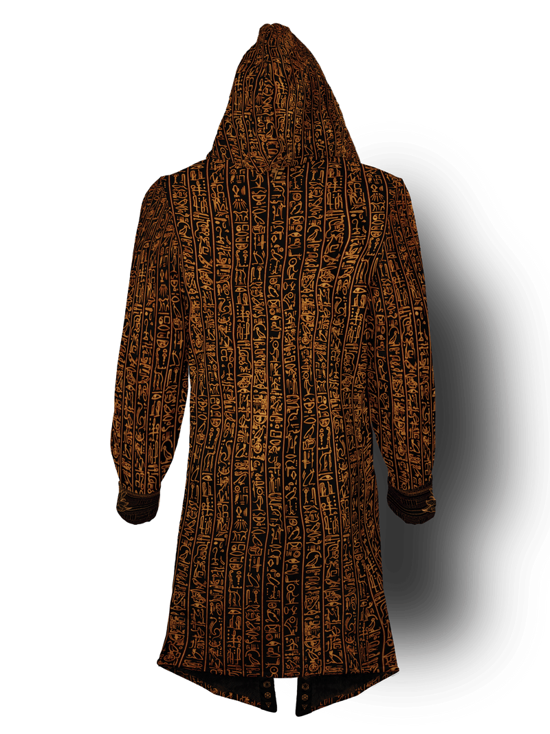 Egyptian Glyphs (Golden) Cyber Cloak Cyber Cloak Electro Threads Long Sleeve-No Bag XX-Small Black Sherpa