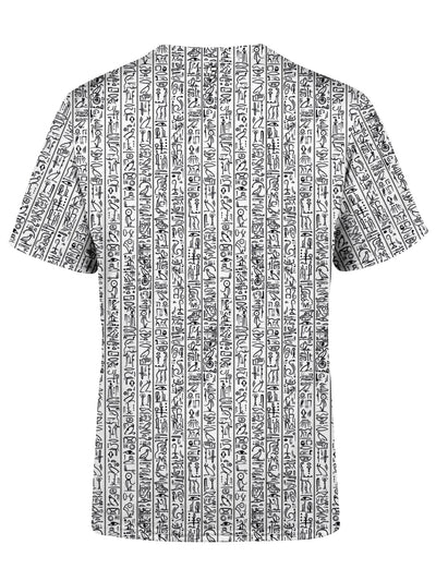 Egyptian Glyphs (White) Unisex Crew T-Shirts Electro Threads