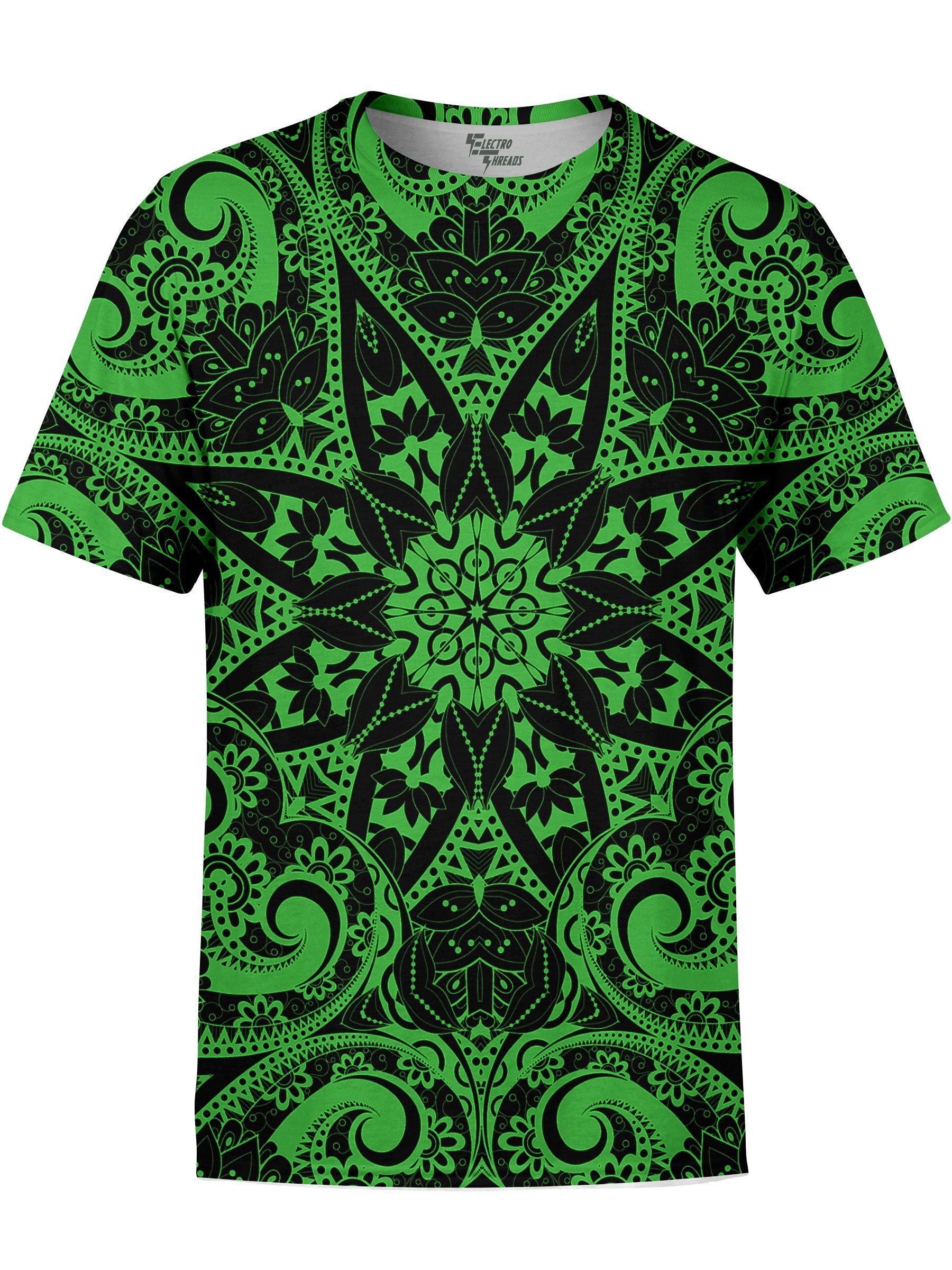 Electro Green Mandala Unisex Crew T-Shirts T6 