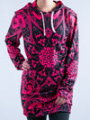 Electro Pink Mandala Hooded Dress Hoodie Dress T6 XS Pink