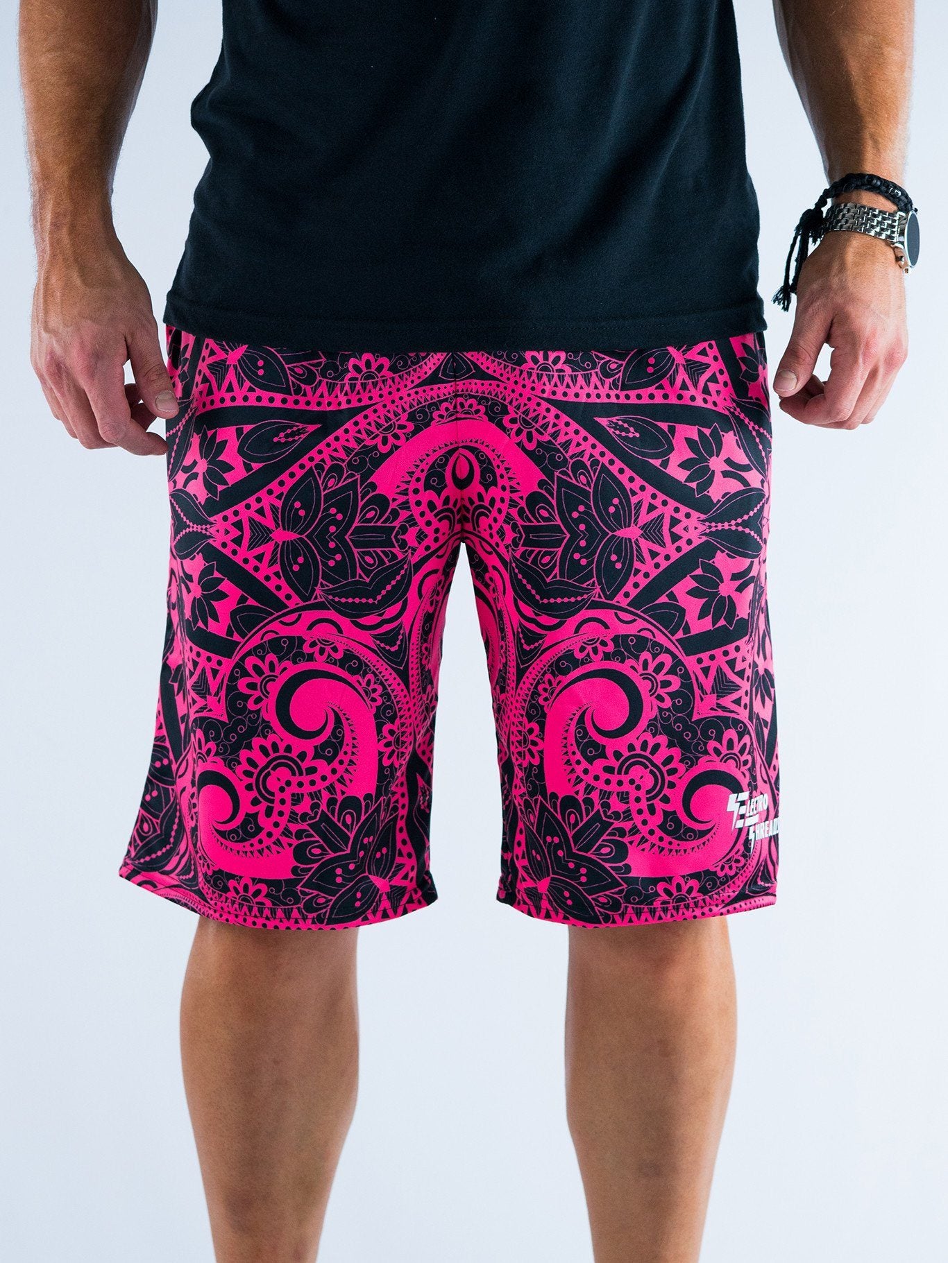 Electro Pink Mandala Shorts Mens Shorts T6 