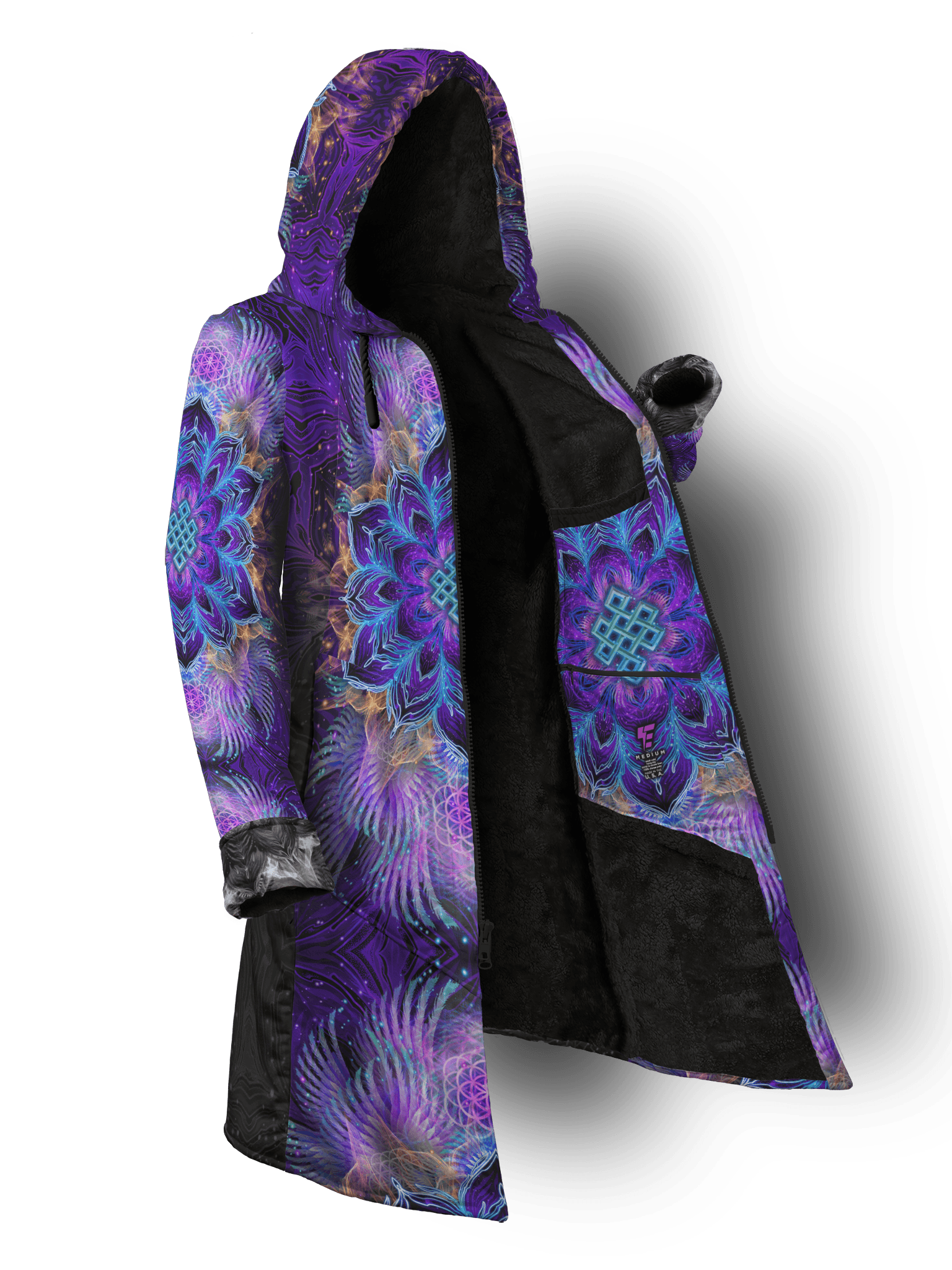 Endless Dreams Cyber Cloak Cyber Cloak Electro Threads Long Sleeve-No Bag XX-Small Black Sherpa