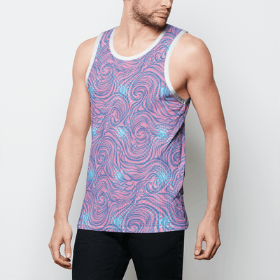 FLOW FREQS Mens Binded Tank Top Electro Threads