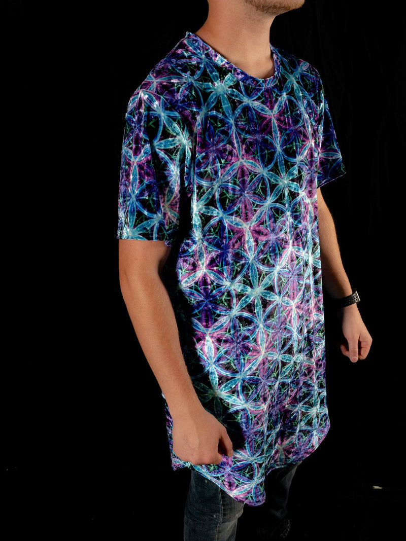 Flower Of Life Unisex Tall Tee Mens Tall Tee Electro Threads 