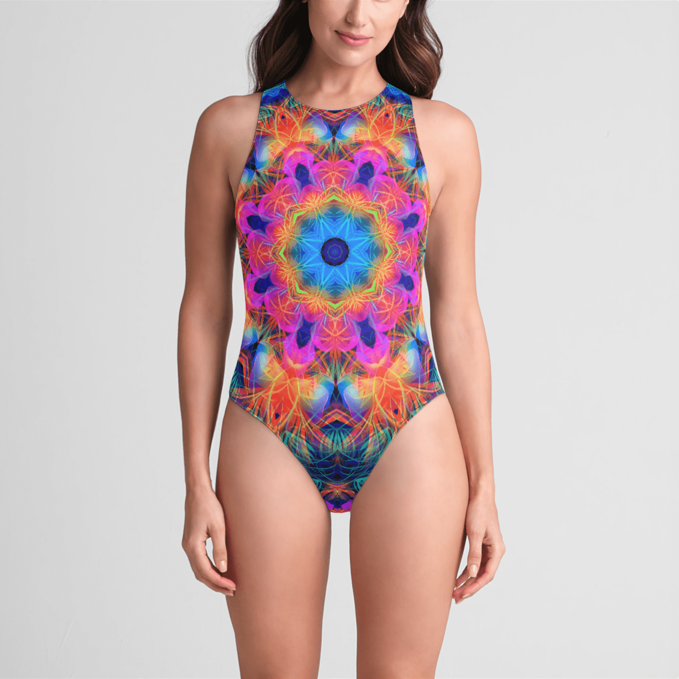 Flower top back swimsuit