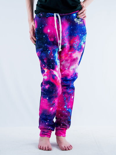 yundongku Men's 3D Pants Print Purple Galaxy Space Jumpers Men