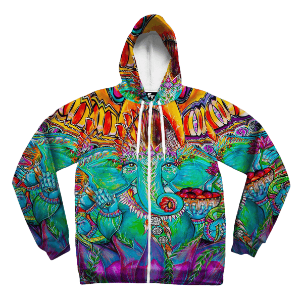 Ganesha Unisex Zip Hoodie - Electro Threads