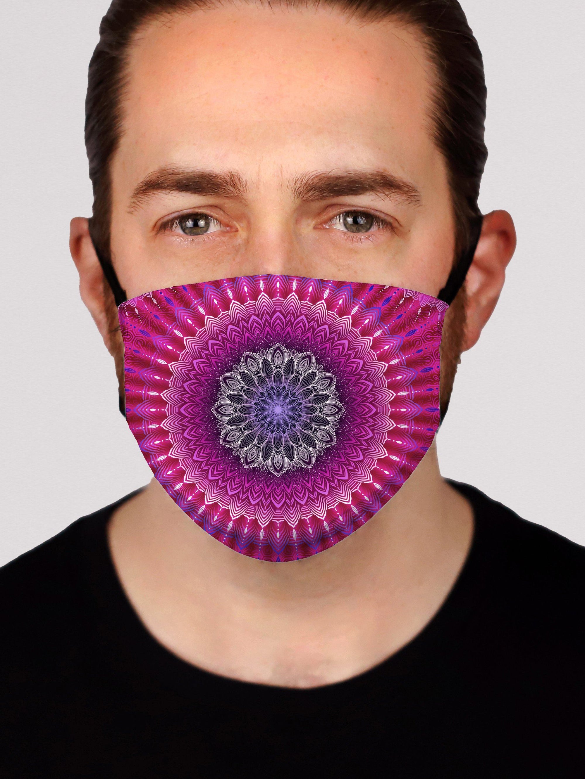 Glowing Mandala Pink Face Mask Electro Threads 
