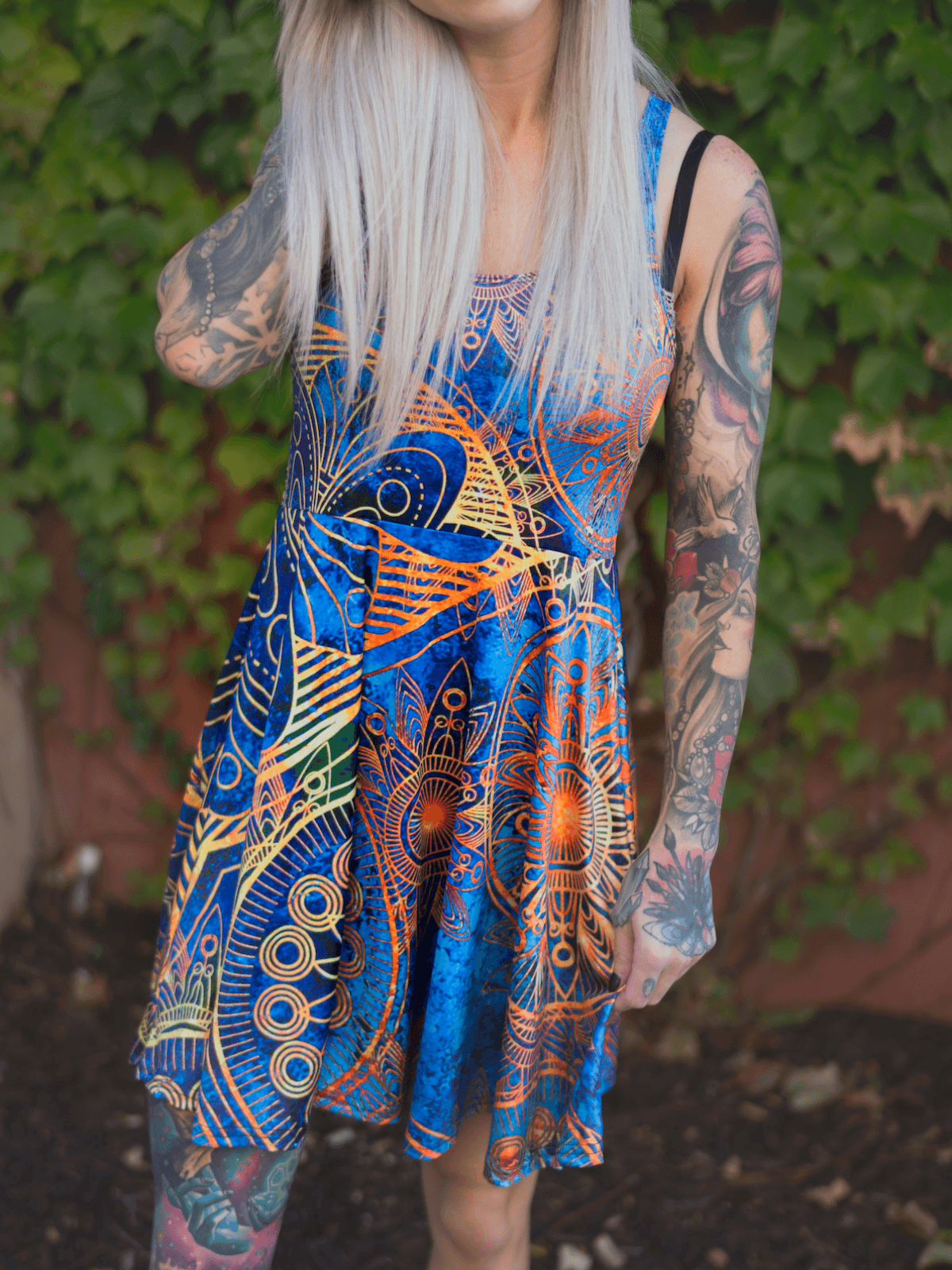 Gold Boho Flowy Racerback Dress Electro Threads