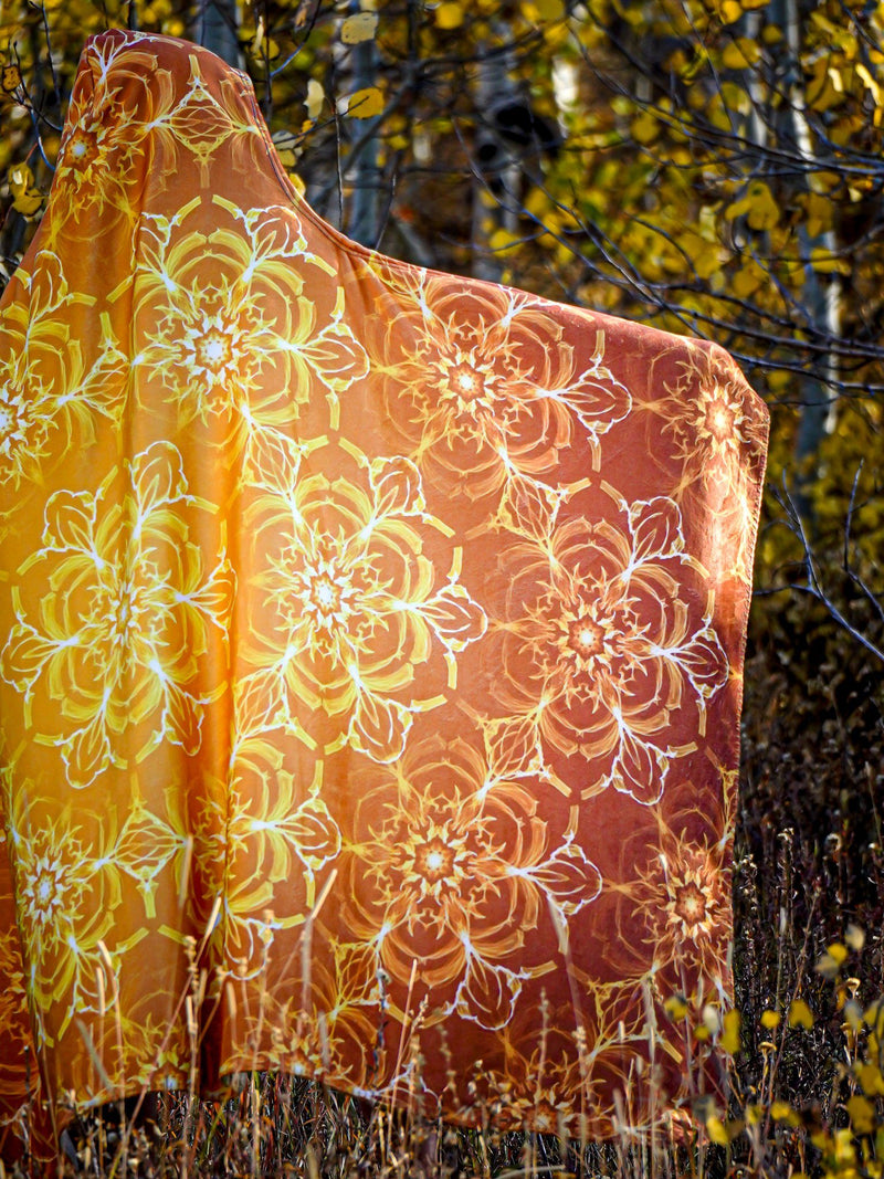 Golden Lotus Hooded Blanket Hooded Blanket Electro Threads 