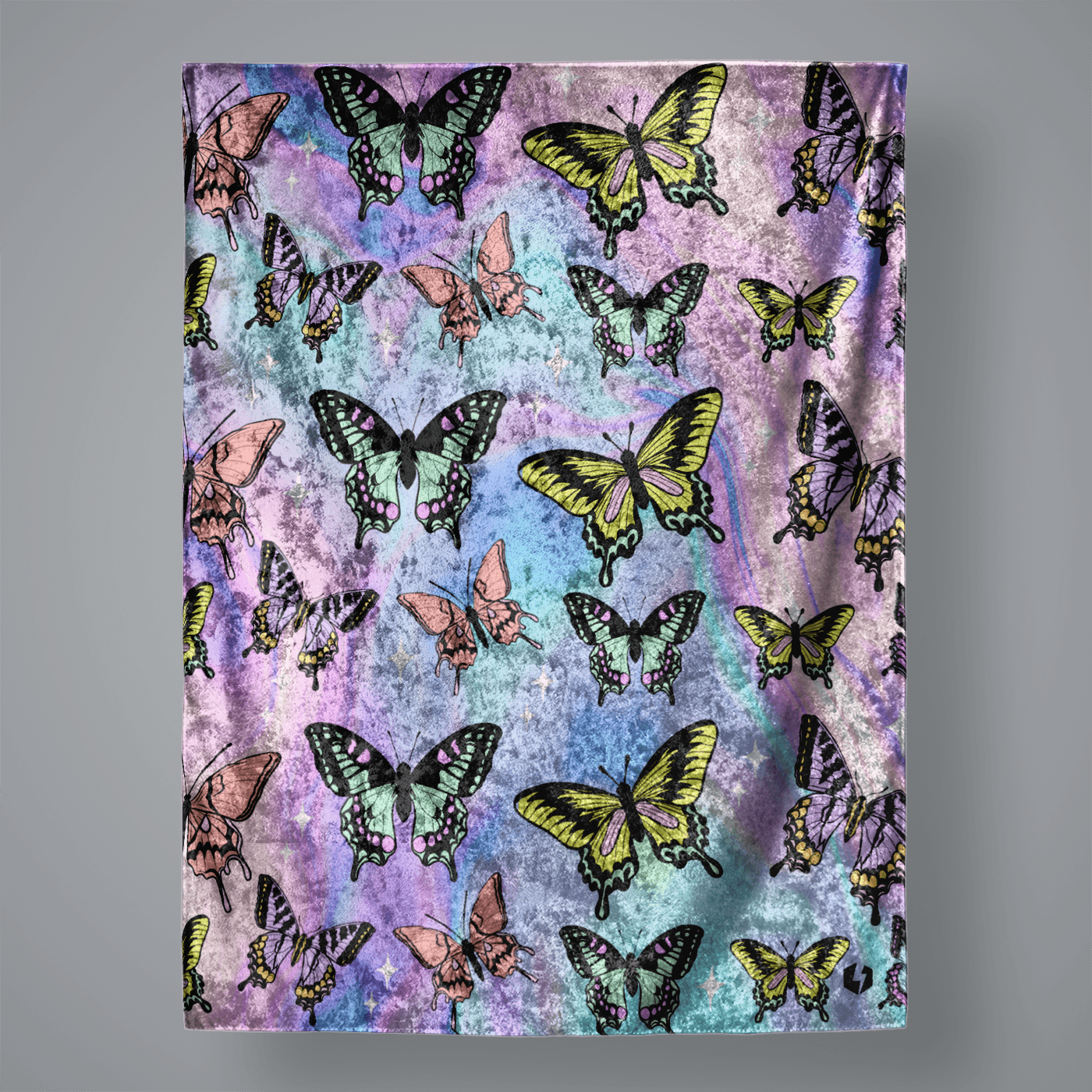 HOLO BUTTERFLY Large Velvet Wall Tapestry Electro Threads 