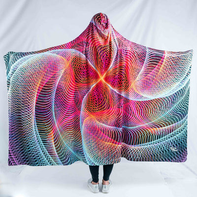 Hypnotic Vortex Hooded Blanket Hooded Blanket Electro Threads